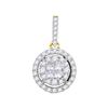 Image 1 : 0.50 CTW Princess Diamond Soleil Framed Cluster Pendant 14KT Yellow Gold - REF-48Y7X