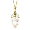 Genuine 12.75 ctw White Topaz Necklace Jewelry 14KT Yellow Gold - REF-34M7T