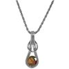 Genuine 0.65 ctw Garnet Necklace Jewelry 14KT White Gold - REF-73V7W