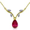 Genuine 1.52 ctw Ruby & Diamond Necklace Jewelry 14KT White Gold - REF-35K9V