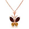 Genuine 0.60 ctw Garnet & Citrine Necklace Jewelry 14KT Rose Gold - REF-23M5T