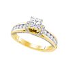 1.25 CTW Princess Diamond Solitaire Bridal Engagement Ring 14KT Yellow Gold - REF-206F9N