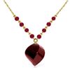 Genuine 16.25 ctw Ruby Necklace Jewelry 14KT Yellow Gold - REF-46K2V