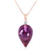 Genuine 9.55 ctw Amethyst & Diamond Necklace Jewelry 14KT Rose Gold - REF-25F3Z