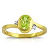 Image 1 : Genuine 0.51 ctw Peridot & Diamond Ring Jewelry 14KT Yellow Gold - REF-25W4Y