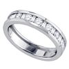 0.96 CTW Diamond Single Row Wedding Ring 14KT White Gold - REF-116N3F
