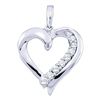 0.23 CTW Diamond Heart Pendant 10KT White Gold - REF-19X4Y