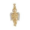 Image 1 : 0.06 CTW Diamond Mens Small Guardian Angel Cherub Charm Pendant 10KT Yellow Gold - REF-26X9Y