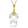 Genuine 7.2 ctw White Topaz Necklace Jewelry 14KT Yellow Gold - REF-30X5M