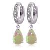 Genuine 1.58 ctw Opal & Diamond Earrings Jewelry 14KT White Gold - REF-60A3K