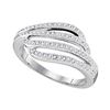 Image 1 : 0.33 CTW Diamond Four Row Strand Ring 10KT White Gold - REF-30H2M