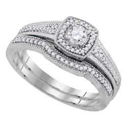 0.33 CTW Diamond Bridal Wedding Engagement Ring 10KT White Gold - REF-56X2Y