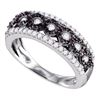 Image 1 : 0.70 CTW Black Color Diamond Circular Ring 10KT White Gold - REF-57M2H