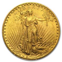 1908 $20 Saint Gaudens Double Eagle with Motto Gold Coin