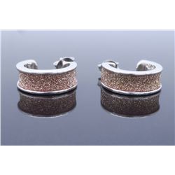 Sterling Silver Pink Glitter Earrings