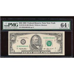 1993 $50 New York Federal Reserve Note PMG 64EPQ