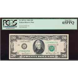 1981 $20 San Francisco Federal Reserve Note PCGS 65PPQ