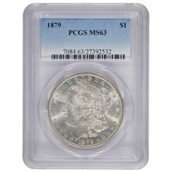 1879 $1 Morgan Silver Dollar Coin PCGS MS63