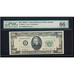 1950A $20 Atlanta Federal Reserve Note PMG 66EPQ