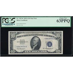 1953A $10 Silver Certificate Star Note PCGS 63PPQ