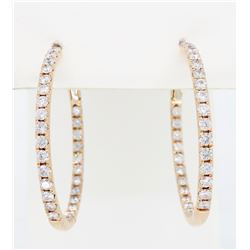 14KT Rose Gold 1.06ctw Diamond Earrings