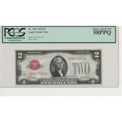 1928 $2 Legal Tender Note PCGS 58PPQ