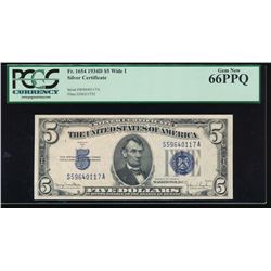 1934D $5 Silver Certificate PCGS 66PPQ