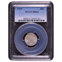 1915 Barber Dime PCGS MS61