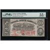 Image 1 : 1863 $10 North Carolina Obsolete Note PMG 55EPQ
