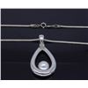 Image 2 : Sterling Silver Pearl Pendant with Chain