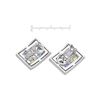 Image 2 : 14KT White Gold 4.27ctw Multi Color Sapphire and Diamond Earrings