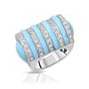 Image 1 : 14KT White Gold 10.06ctw Turquoise and Diamond Ring