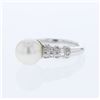 Image 1 : 18KT White Gold 5.93ct Pearl and Diamond Ring
