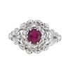 Image 1 : 18KT White Gold 0.77ct Ruby and Diamond Ring