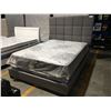 Image 1 : QUEEN SIZE CONTEMPORARY GREY UPHOLSTERED BED (HEAD BOARD, FOOT BOARD & RAILS)