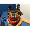 Image 1 : CARVED YELLOW CEDAR BEAR DANCER FRONT LIT MASK BY RUPERT JEFFREY (9" X 9")