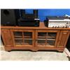 Image 1 : OAK GLASS FRONT TV ENTERTAINMENT CABINET