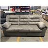 Image 2 : 2 PC CONTEMPORARY GREY UPHOLSTERED SOFA & LOVE SEAT SET