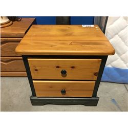 TWO TONE PINE & GREEN NIGHT STAND