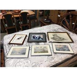 GROUP OF 6 ASSORTED FRAMED PRINTS & PICTURES