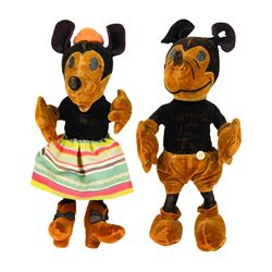 1930s Mickey & Minnie Steiff Dolls.