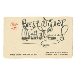 Walt Disney Signed Business Card.
