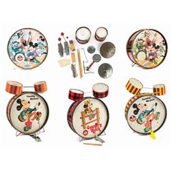 Collection of Mickey Mouse Club Drum Sets.