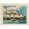 Image 1 : "Sailing Ship Columbia" Print Signed by Sam McKim.
