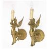 Image 1 : A pair of late 19th century gilt metal wall lights, in the form of female caryatids holding torch...