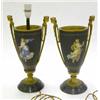 Image 1 : A pair of French Empire style lamp bases, slender urn shaped with ormolu vmounts and cast caryati...