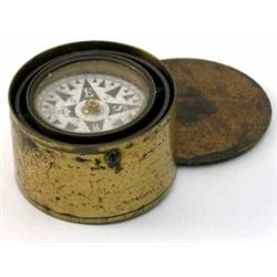 A Newton and Co. mariner's compass, gimballed and set in a brass case 3ins...