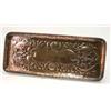 Image 1 : A Newlyn Arts and Crafts embossed rectangular copper tray, decorated with an allover design of sh...
