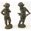 Image 1 : A pair of bronze amorini figures, one concealing an arrow the other with a dove 16.5ins...