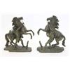 Image 1 : A pair of 19th century bronze figures of Marly Horses after Coustou, cast on naturalistic bases w...
